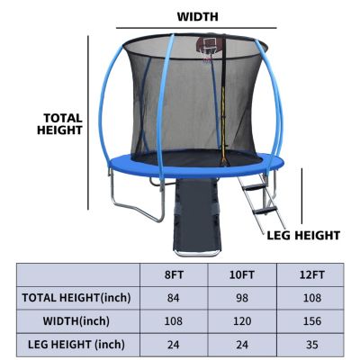 Streamdale 12' Pumpkin Trampoline with Slide and Enclosure