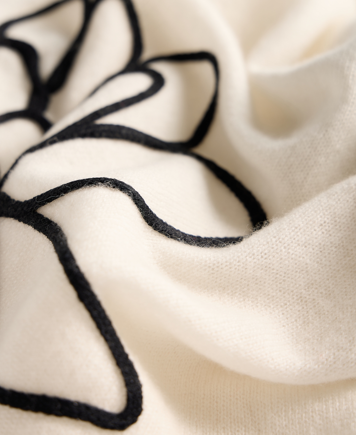 Charter Club Women's 100% Cashmere Embroidered Floral Oversized Scarf, Macy's Exclusive In Neutral