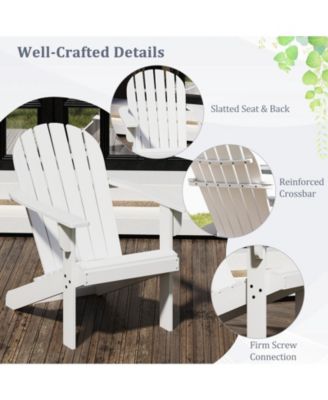 Acacia Wood Lounge Patio Adirondack Chair with Inclined Seat