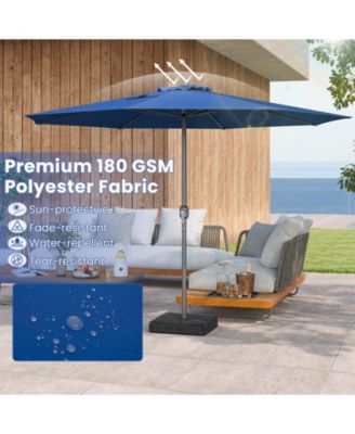 12 Feet Patio Umbrella with Crank Handle and 8 Sturdy Ribs