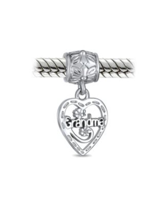 Блестящие ювелирные изделия под старину BFF Heart Grandma с подвесками из бисера для браслета из стерлингового серебра