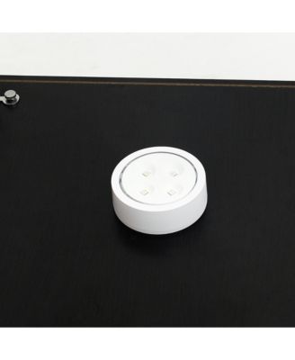 Streamdale Black Tempered Glass Cabinet w/ Lights, Locks & Adjustable Feet