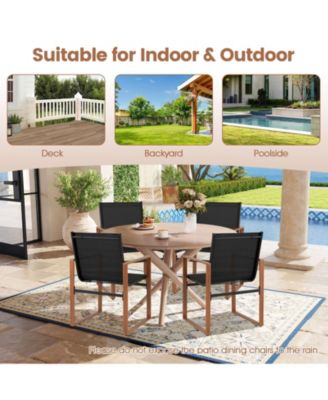 Outdoor Dining Chairs with Breathable Seat and Backrest Set of 2