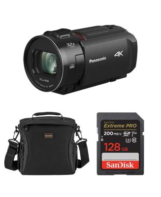 Panasonic HC-VX3 4K UHD Camcorder, Bundle with 128GB Memory Card