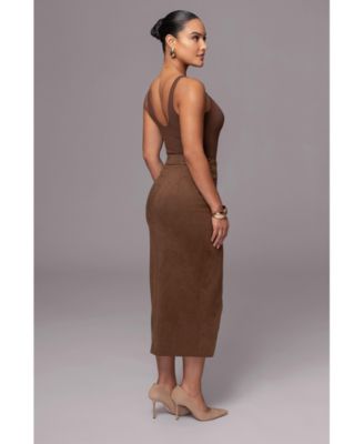 Women's Audrey Suede Midi Skirt