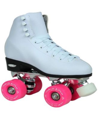 Epic Classic White & Pink Quad Roller Skates