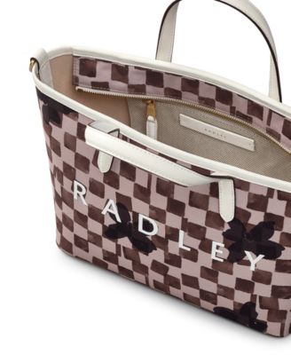 Сумка-тоут Radley London Southwell Gardens в клетку среднего размера с открытым верхом