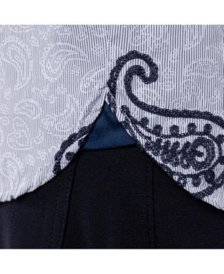 LUCHIANO VISCONTI Men's Blue and White Paisley shirt