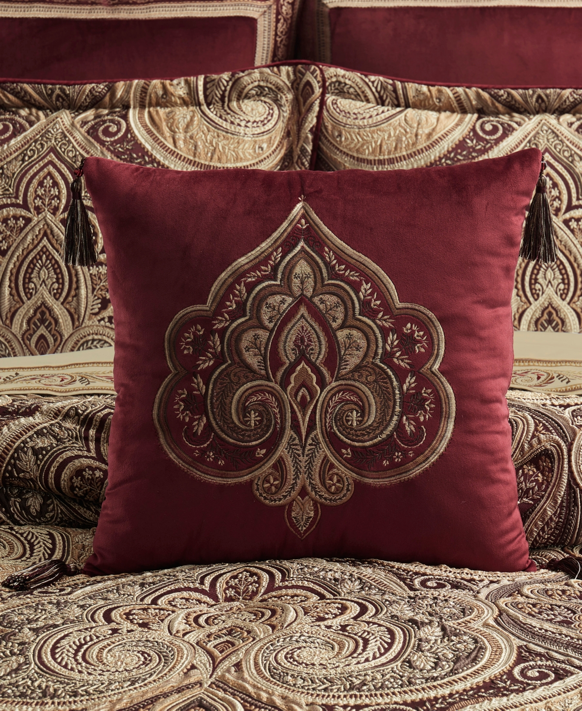 J Queen New York Calistoga Embellished Decorative Pillow, 18" X 18"