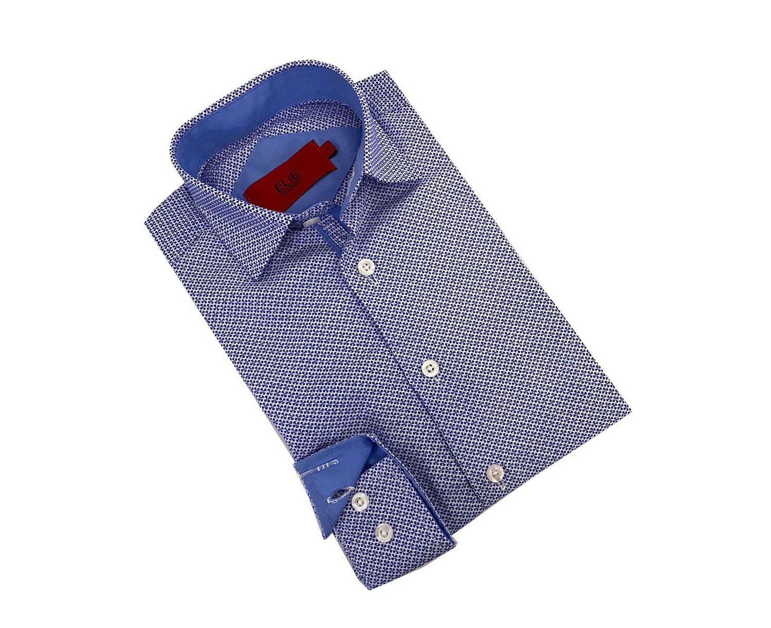 Little Boys Blue Tonal Neat Slim Fit Shirt