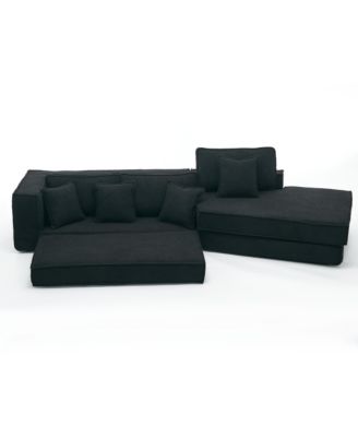 Streamdale  Furniture Set of 1 Lamb Velvet Folding Sleeper Sofa Bed