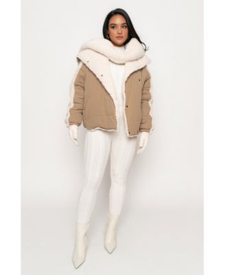 Women's Contrast Sherpa Jacket