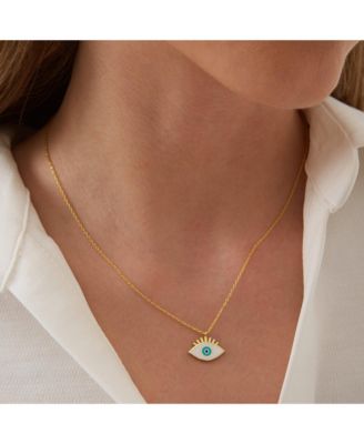 Sterling Silver Evil Eye Eyelash Necklace