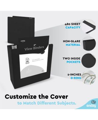 3-Ring Binder with Clear View Cover and 2 Inside Pockets – Heavy Duty Durable Binder for School Supplies, Office Organization, or Home Use – Colored Binder for Documents, Notes, Reports, and More