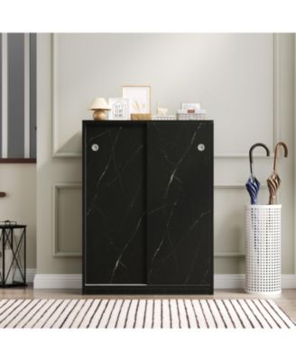 Marble 6-Layer Shoe Cabinet with Sliding Door