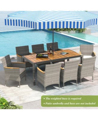 9 Pieces Patio PE Wicker Dining Set for Deck  Garden and Yard