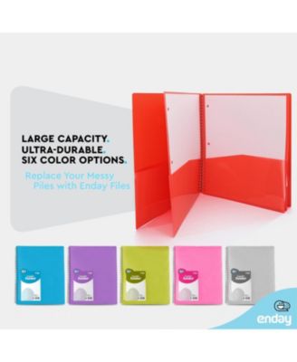 Poly 8 Pocket Organizer File Folder Letter Legal Document Organizer Perfect for Office, College, School and More (Pink) - by Emraw