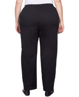 Повседневные брюки Alfred Dunner большого размера со средней посадкой и прямыми штанинами короткой длины