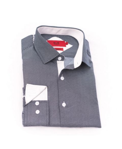 Рубашка Elie Balleh Black Button-Down Slim Fit Shirt для мальчиков, цвет: Чёрный