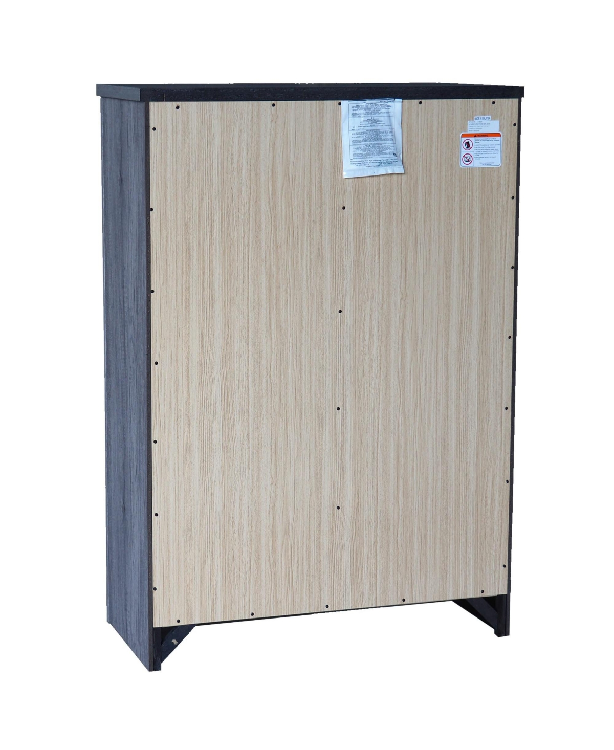 Kings Brand Furniture Harmony 5 Wood Drawer Chest Dresser for Bedroom - Tall & Modern Storage Organizer, Light Oak Gray