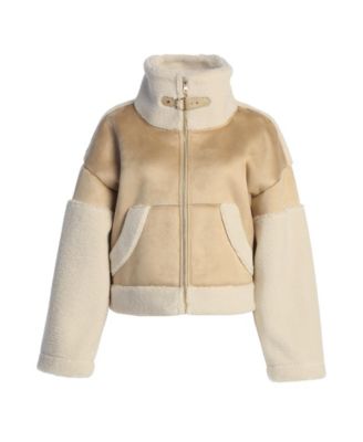 Women's Suede And Sherpa Jacket