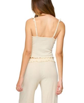 Женская майка-пуантель с оборками и цветочным принтом в стиле Эдикт