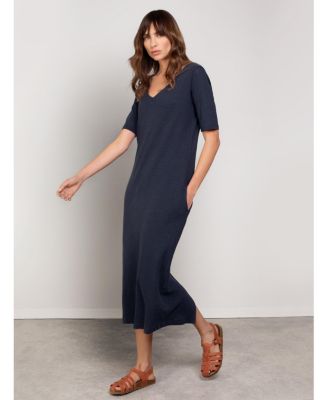 Women's Linen Blend Midi Dress