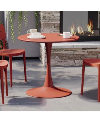 31.5" Round Outdoor Indoor Metal Cocktail Dining Table