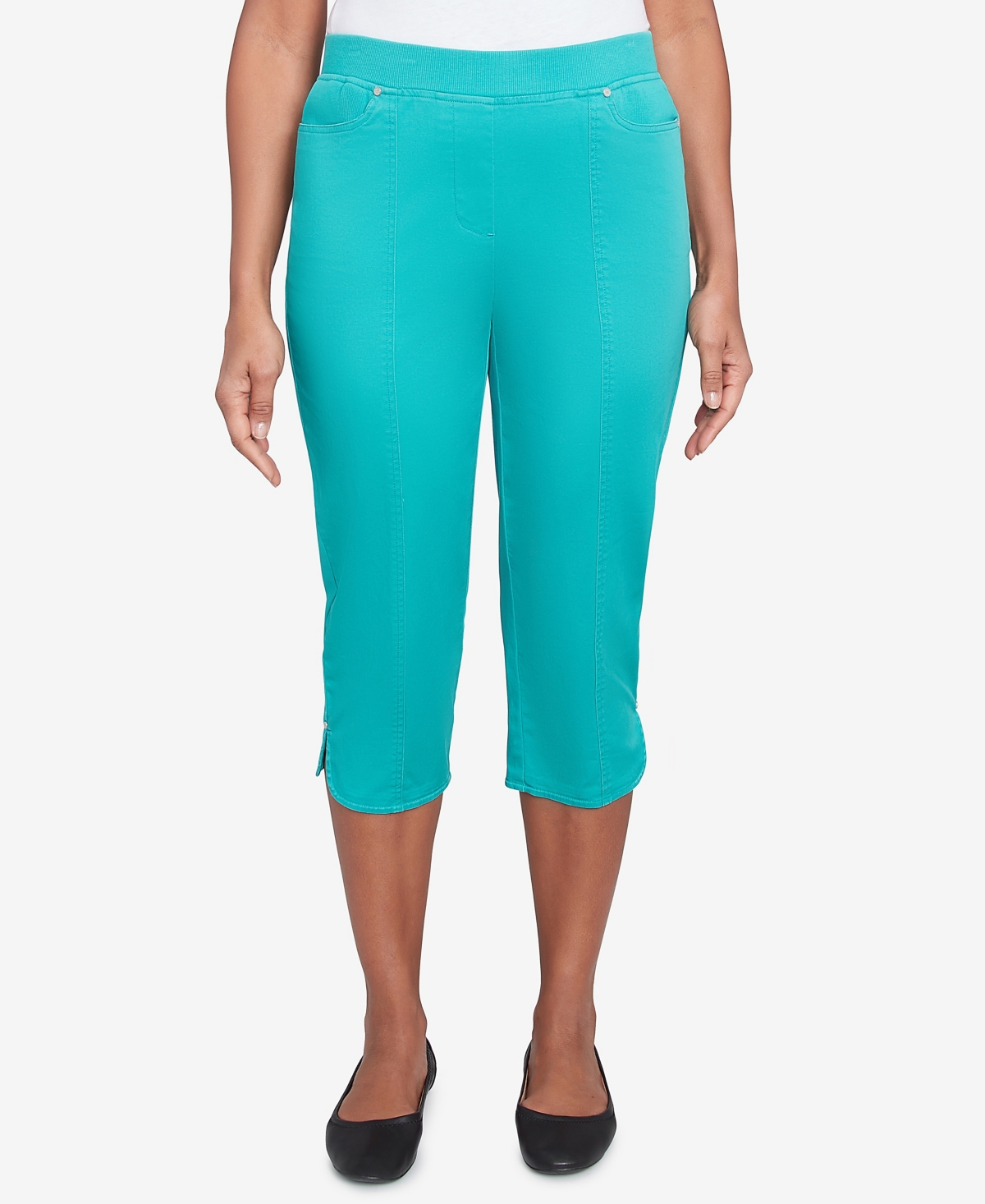 Petite Nantucket Tailored Tulip Hem Capri Pants - Jade