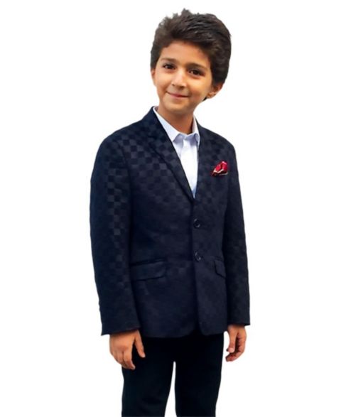 Пиджак Elie Balleh Navy Slim Fit Gingham Blazer для малышей, цвет: Тёмно-синий