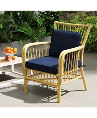 2-Pack Outdoor Patio Cushion Set with Removable Covers-Navy