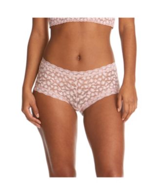 Женские леопардовые трусики-шортики Hanky Panky с перекрещивающимися краями средней длины, 3 упаковки