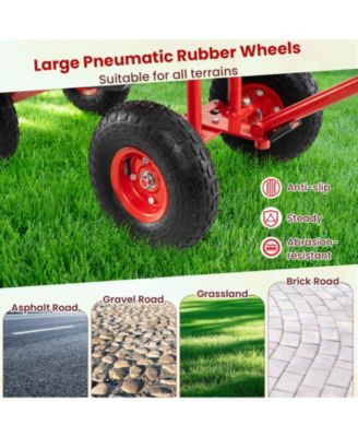 Extendable Handle Garden Cart Rolling Wagon Scooter