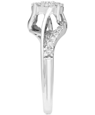 Diamond Cluster Ring (1/2 ct. t.w.) in 10k White Gold