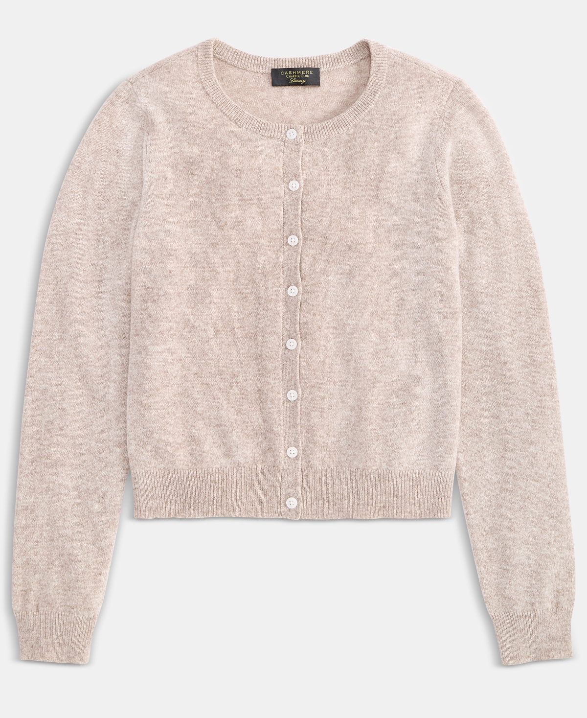 Charter Club Women's 100% Cashmere Crewneck Cardigan, Macy's Exclusive In Brown
