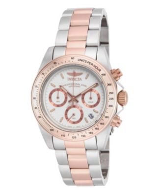 Мужские часы Invicta ILE6932A Speedway с кварцевым хронографом и белым металлическим циферблатом