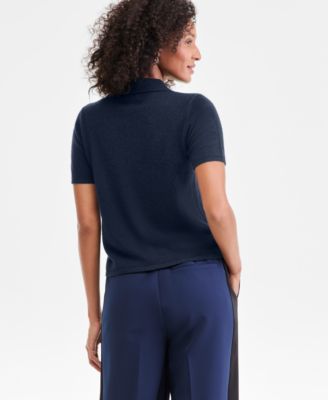 Women's 100% Cashmere Short-Sleeve Polo Sweater, Macy's Exclusive
