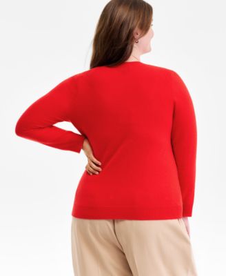 Plus Size 100% Cashmere V-Neck Sweater, Macy's Exclusive