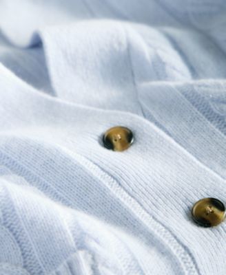 Women's 100% Cashmere Cable-Knit Cropped Cardigan Sweater, Macy's Exclusive