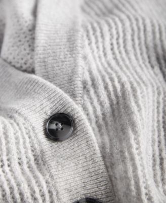 Women's 100% Cashmere Pointelle Boyfriend Cardigan, Macy's Exclusive