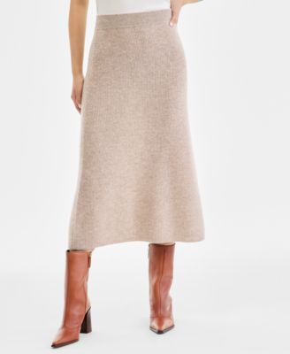 Women's 100% Cashmere A-Line Shaker Midi Skirt, Macy's Exclusive