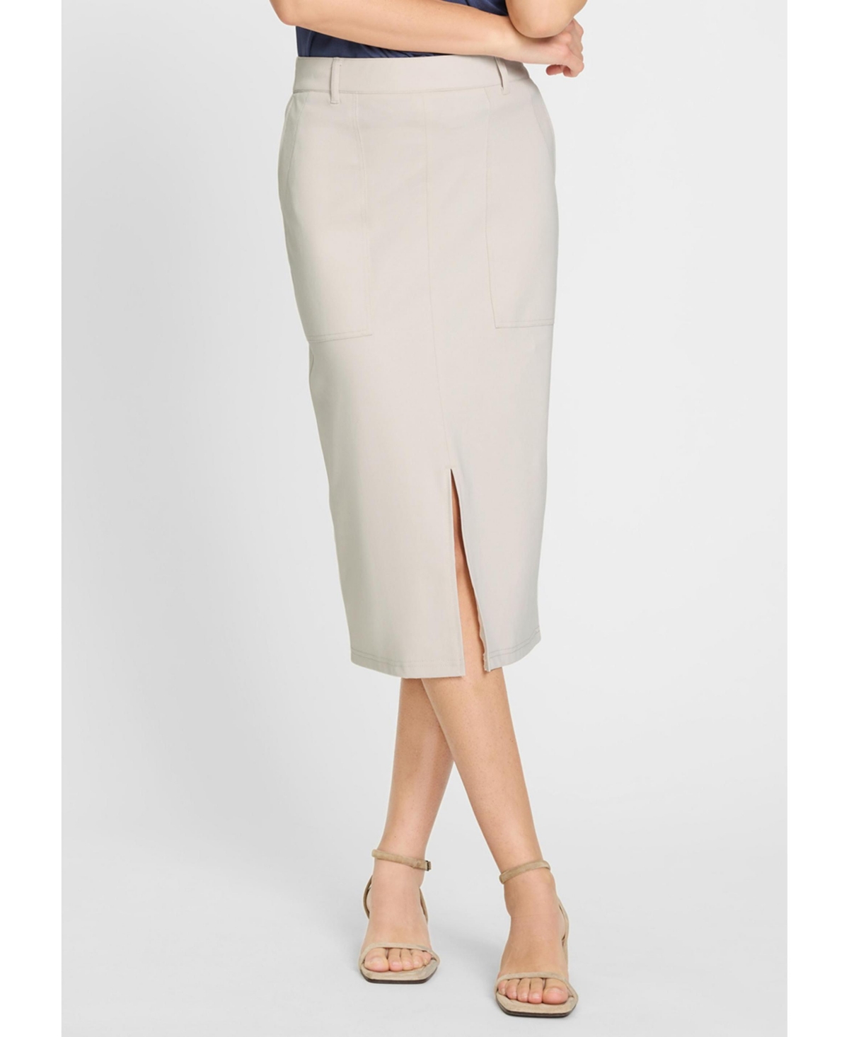 Women's Midi Stretch Skirt - Light stone