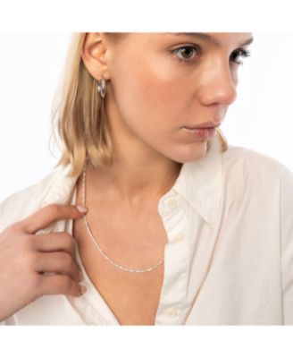 Twisted Beads Sterling Silver Chain Necklace