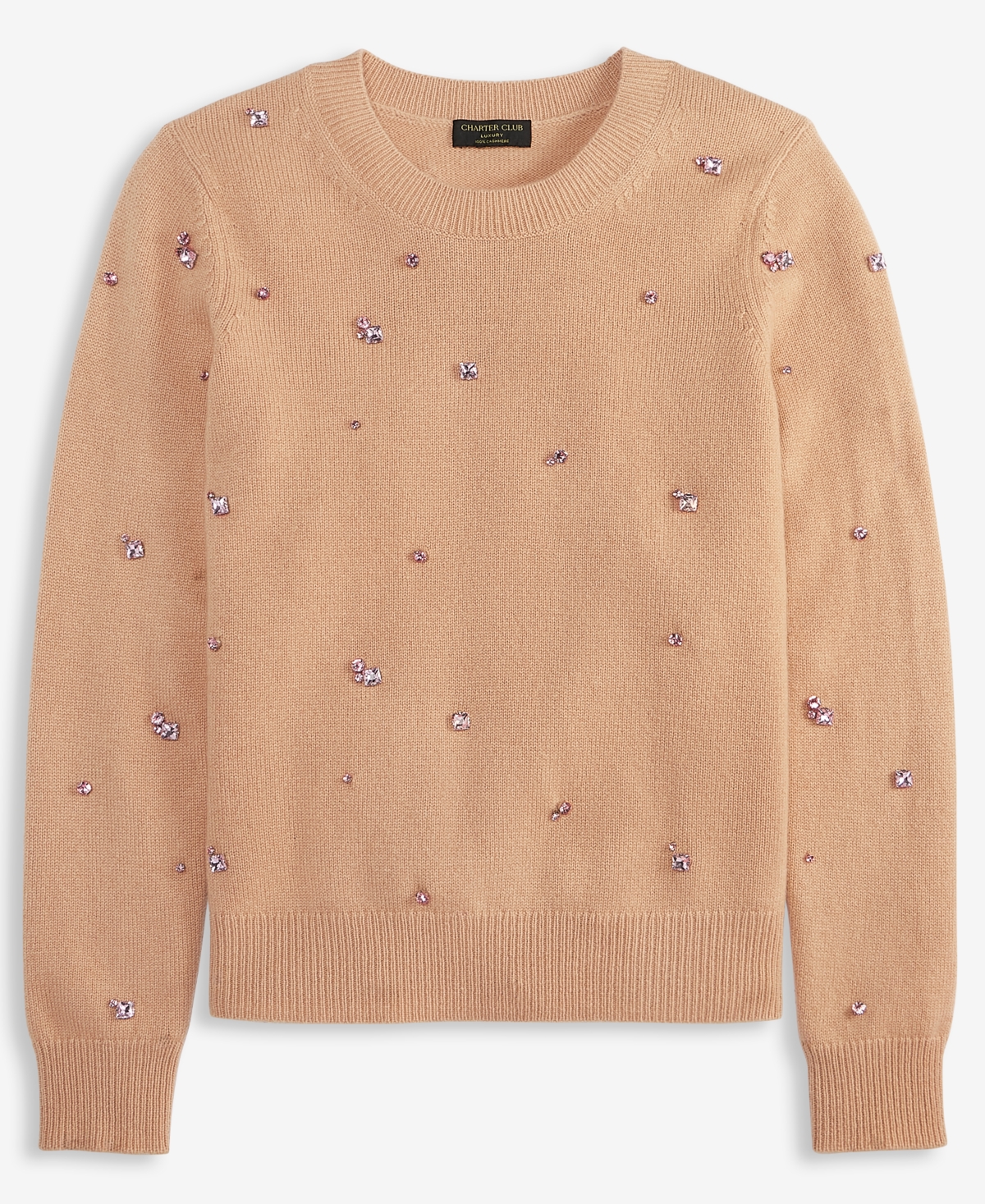Charter Club Women's 100% Cashmere Embellished Chunky Crewneck Sweaters, Macy's Exclusive In Multi