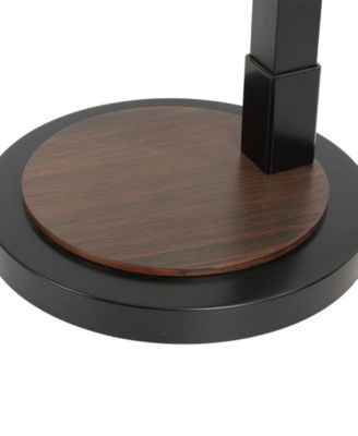 86" Wood Mica Mineral 3 Light Arc Floor Lamp