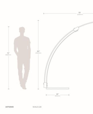 80" Wood Melmar Lucite Arc Floor Lamp