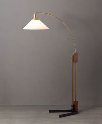 60" Wood Melmar Lucite Arc Floor Lamp