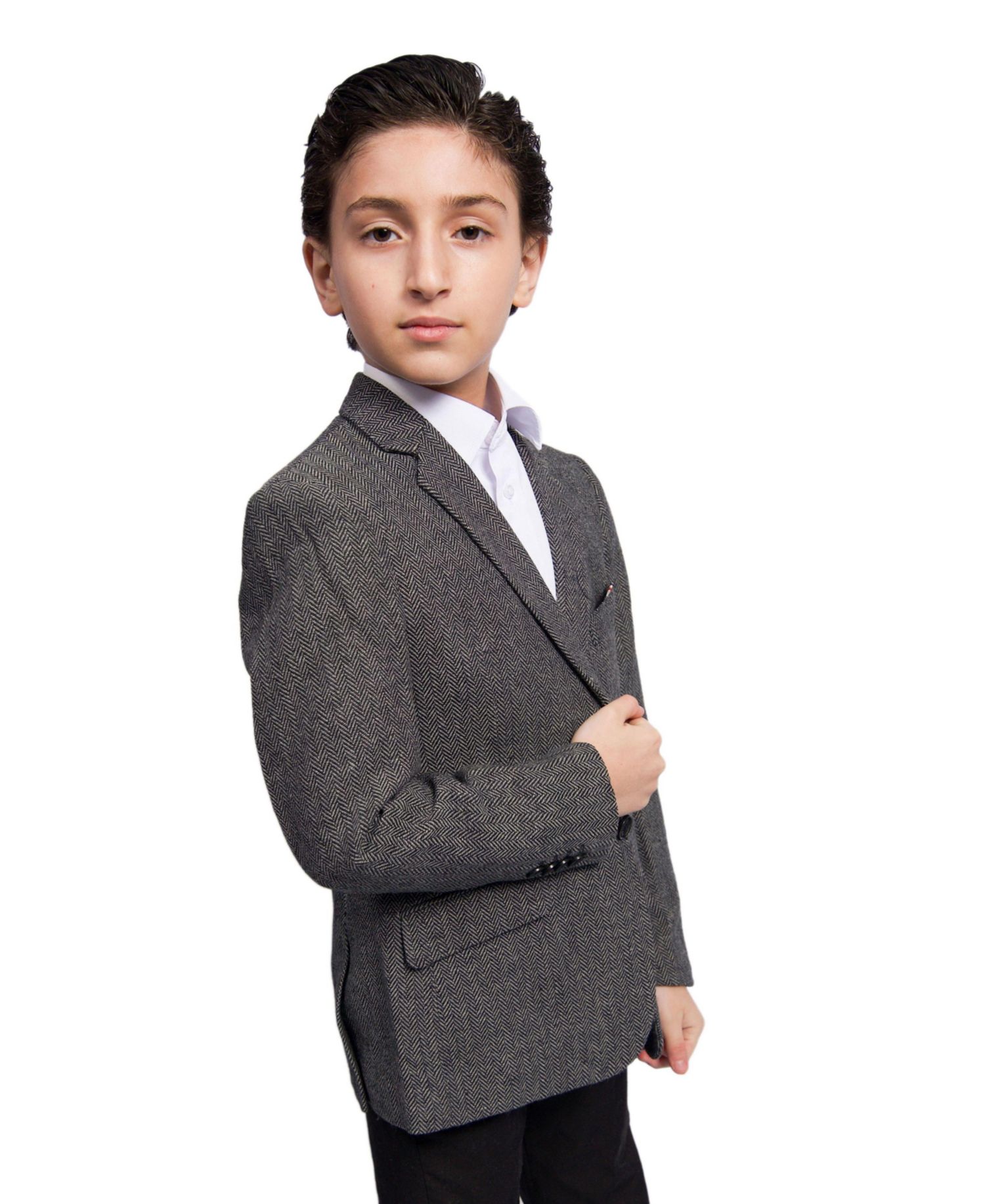 Boys Stylish Sports Coat BLACK, S/8