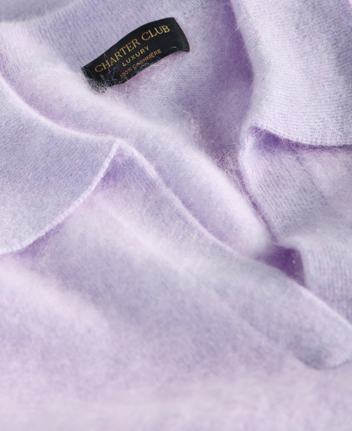 Charter Club Women's Brushed 100% Cashmere Collared Sweater, Macy's Exclusive In Purple