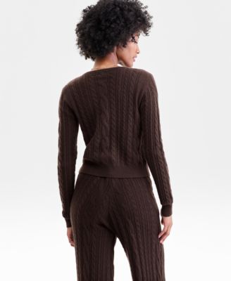 Women's 100% Cashmere Cable-Knit Cardigan Sweater,  Macy's Exclusive